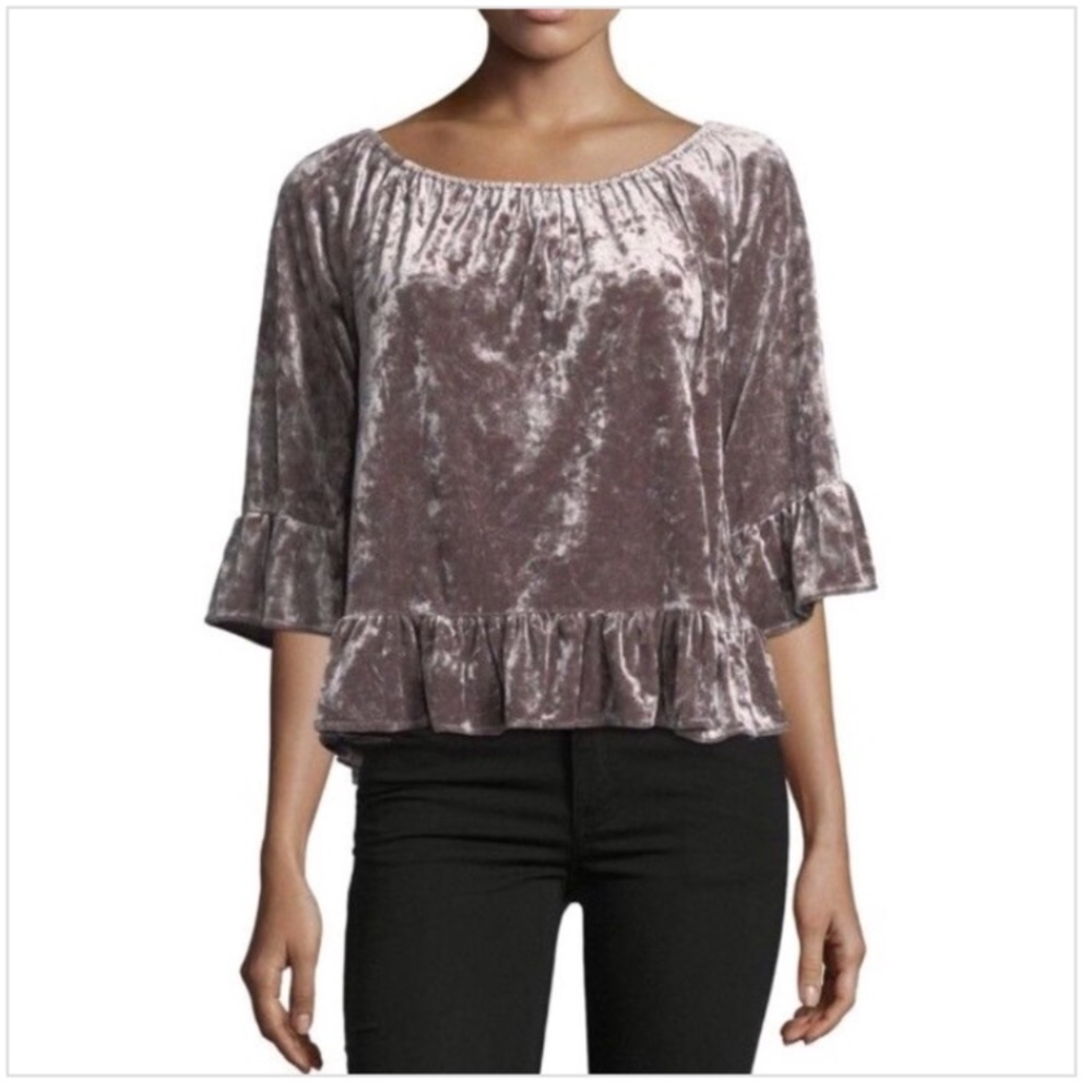 Anthropologie Sanctuary Crushed Velvet Top
